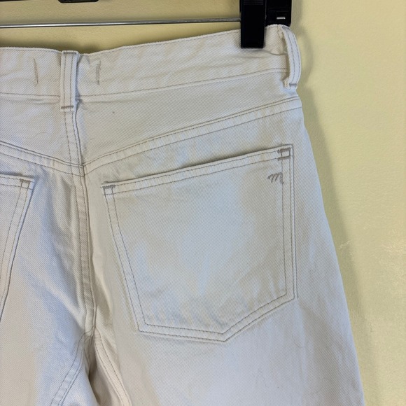 MADEWELL Darted Barrel-Leg Jean White Women Size 25P Smart Casual Everyday Denim - Picture 14 of 16